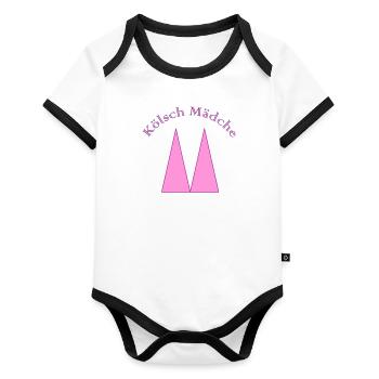Kölsche Mädche - Baby Bio-Kurzarm-Kontrastbody - Weiß/Schwarz  - Vorne