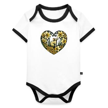 Rodent Love - Organic Baby Contrasting Bodysuit - white/black  - Front