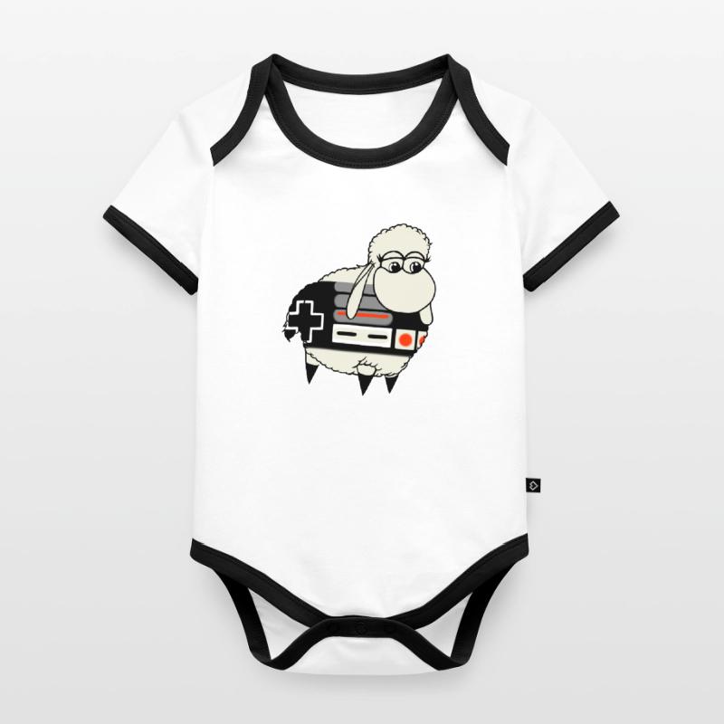 Wolly Sheepling Retro Controller Organic Baby Contrasting Bodysuit
