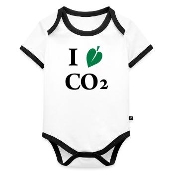 i love co2 - Body Bébé bio contrasté manches courtes - blanc/noir  - Devant