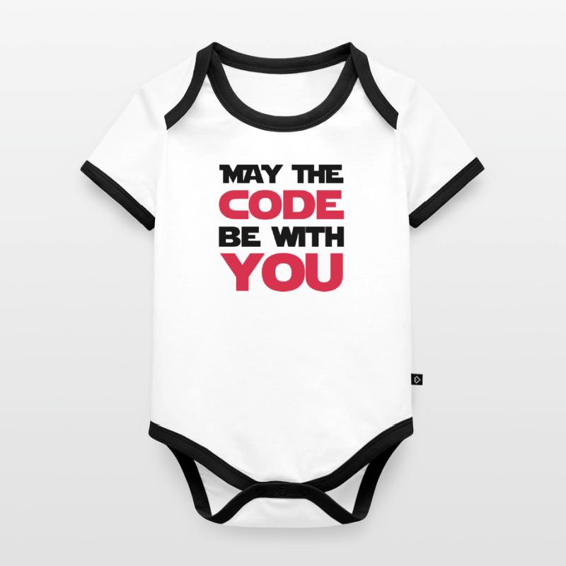 Computer / Developer / Geek / Code / Funny Organic Baby Contrasting Bodysuit