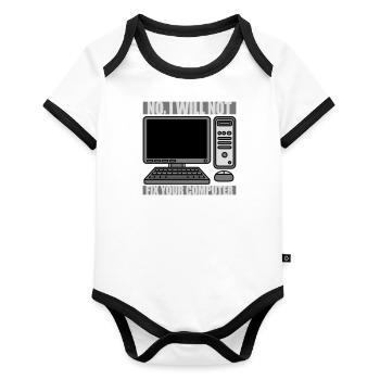 Ne pas réparer votre ordinateur - Body Bébé bio contrasté manches courtes - blanc/noir  - Devant