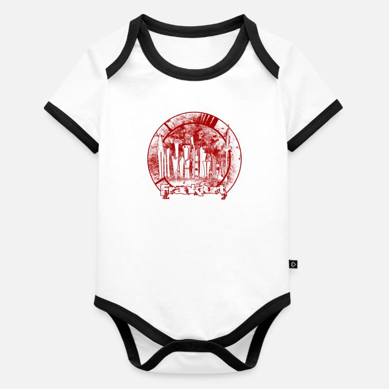 FFM Skyline R - Baby Bio-Kurzarm-Kontrastbody - Weiß/Schwarz