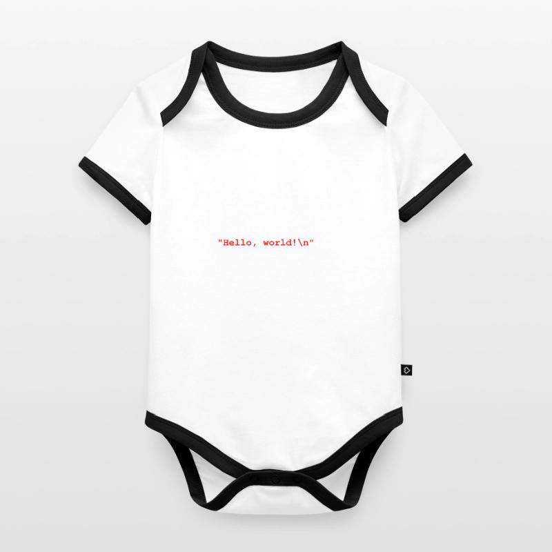 Hello World C ++ Developer Program Gift Organic Baby Contrasting Bodysuit
