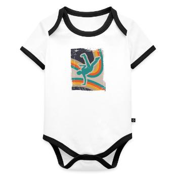 Breakdancing - Organic Baby Contrasting Bodysuit - white/black  - Front