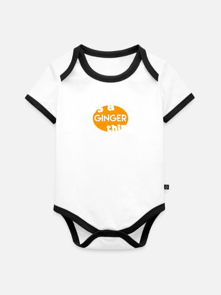 Es ist eine Ingwer-Sache. - Baby Bio-Kurzarm-Kontrastbody - Weiß/Schwarz