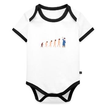 Evolution Diplômés Bachelor Cadeau - Body Bébé bio contrasté manches courtes - blanc/noir  - Devant
