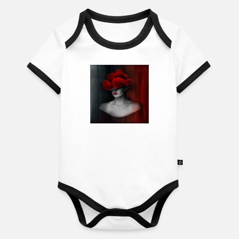 Forêt Noire Lady ART 2.0 - Body Bébé bio contrasté manches courtes - blanc/noir