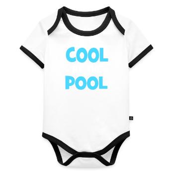 cool by the pool - Body Bébé bio contrasté manches courtes - blanc/noir  - Devant
