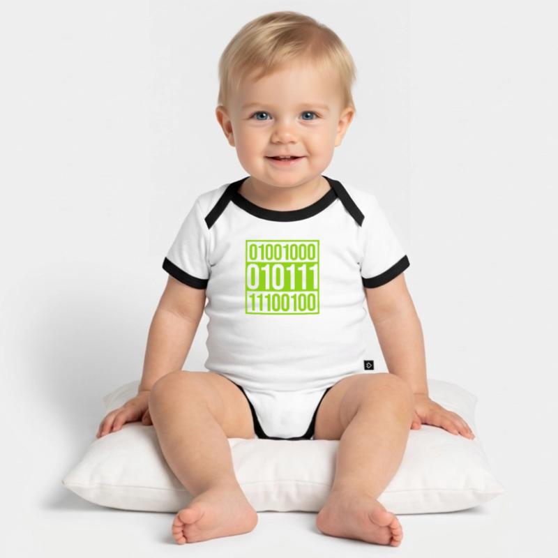 Binär Code Programm Sprache Baby Bio-Kurzarm-Kontrastbody