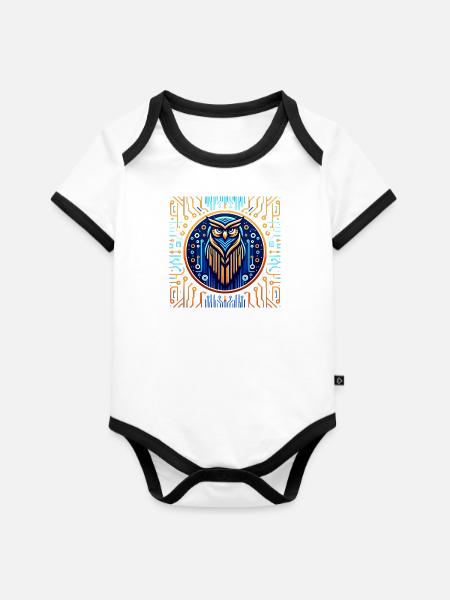 DigitWeissheit - Baby Bio-Kurzarm-Kontrastbody - Weiß/Schwarz