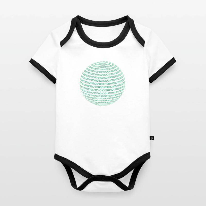 Binary Code Code Computer Science Nerd Student Gift Organic Baby Contrasting Bodysuit