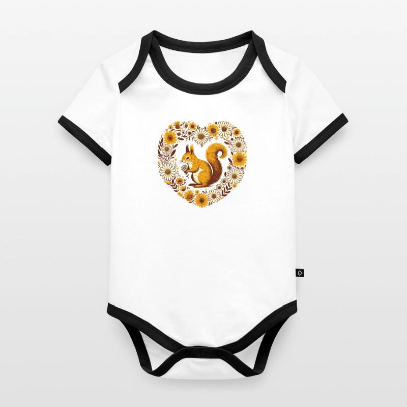 Red Squirrel Organic Baby Contrasting Bodysuit