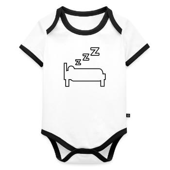 Dormir et ronfler - Body Bébé bio contrasté manches courtes - blanc/noir  - Devant