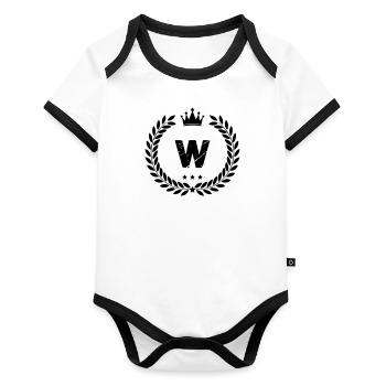 Escudo W - Body contraste para bebé de tejido orgánico - blanca/negro  - delante