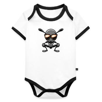 Ant Comic Cool - Organic Baby Contrasting Bodysuit - white/black  - Front