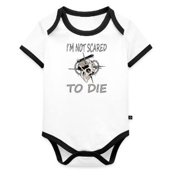 N’ayez pas peur de mourir Skull Gift Idea - Body Bébé bio contrasté manches courtes - blanc/noir  - Devant