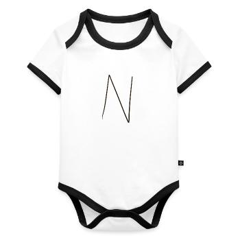 Letter Word - Organic Baby Contrasting Bodysuit - white/black  - Front