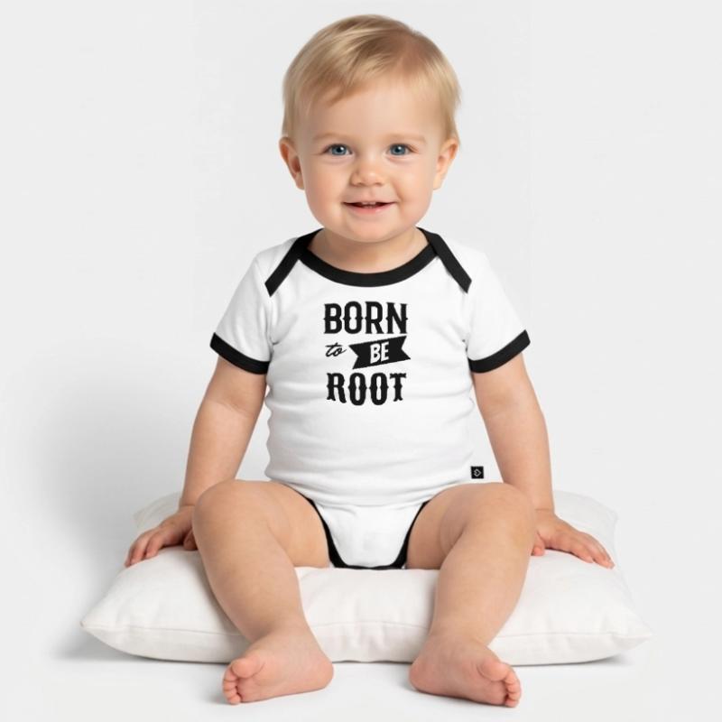 Root Admin IT Systemadmin Spruch Funny Baby Bio-Kurzarm-Kontrastbody