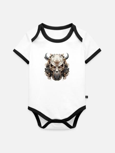 Trägheit - Baby Bio-Kurzarm-Kontrastbody - Weiß/Schwarz