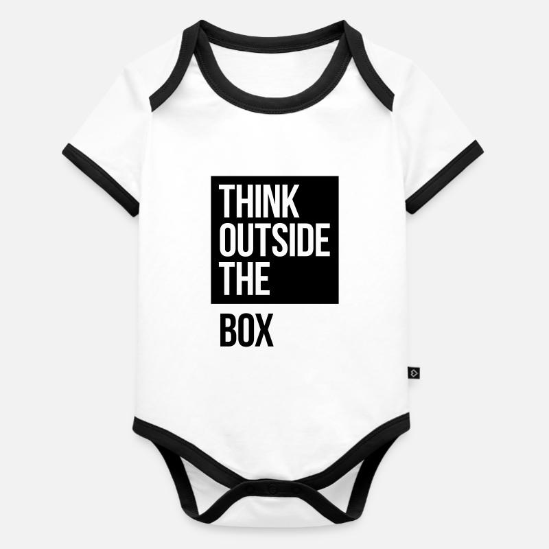 Think Outside The Box - Body Bébé bio contrasté manches courtes - blanc/noir 