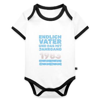 with 1983 - Organic Baby Contrasting Bodysuit - white/black  - Front