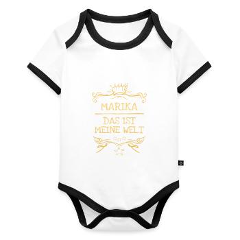 Maiden name Marika - Organic Baby Contrasting Bodysuit - white/black  - Front
