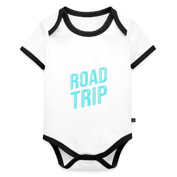 Road Trip - Body Bébé bio contrasté manches courtes - blanc/noir  - Devant