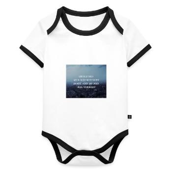 Ich will nur - Philipp Poisel - Baby Bio-Kurzarm-Kontrastbody - Weiß/Schwarz  - Vorne