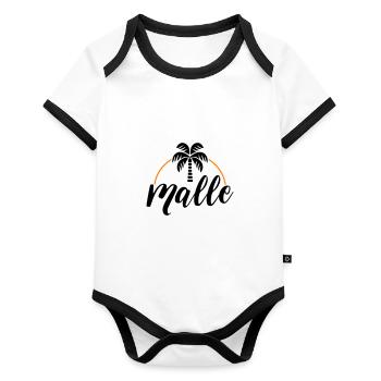 Malle Palme - Body Bébé bio contrasté manches courtes - blanc/noir  - Devant