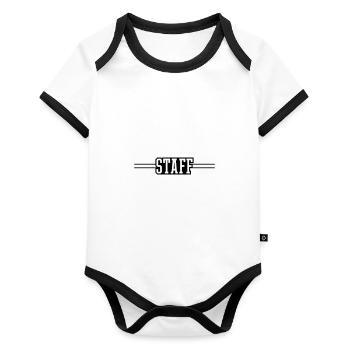 Staff Member - Organic Baby Contrasting Bodysuit - white/black  - Front