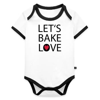 bake - Organic Baby Contrasting Bodysuit - white/black  - Front
