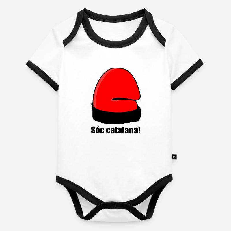 Catalan Soc - Baby Bio-Kurzarm-Kontrastbody - Weiß/Schwarz 