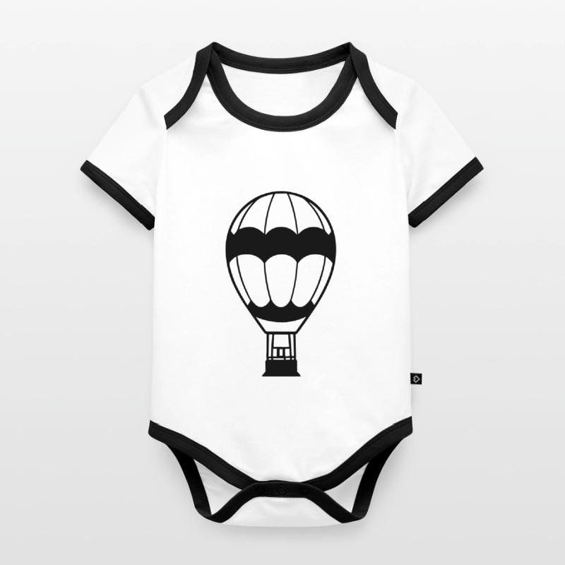 Montgolfière Body Bébé bio contrasté manches courtes
