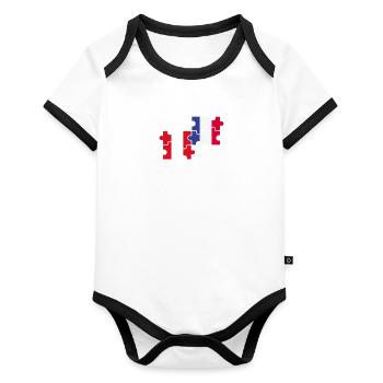 Flag of Peru France Flag of French Peruvian - Organic Baby Contrasting Bodysuit - white/black  - Front