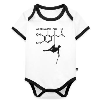 Adrenaline climbing - design for rock climbing fans - Organic Baby Contrasting Bodysuit - white/black  - Front