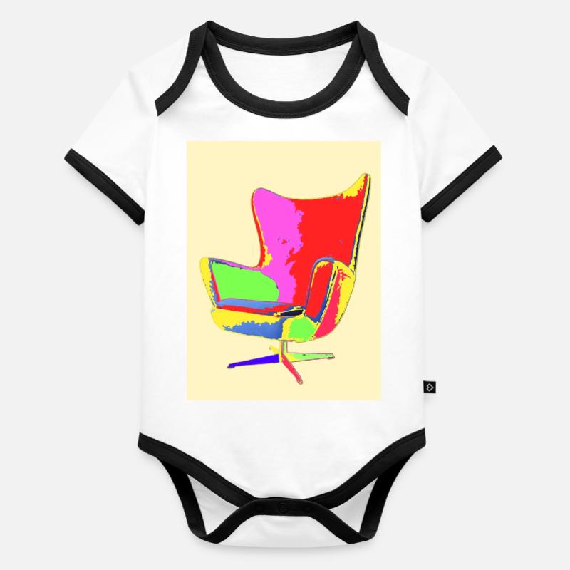 Pop Art - Body Bébé bio contrasté manches courtes - blanc/noir 