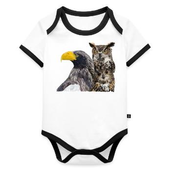 Birds of prey - Organic Baby Contrasting Bodysuit - white/black  - Front