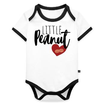 Little Peanut - Baby Bio-Kurzarm-Kontrastbody - Weiß/Schwarz  - Vorne
