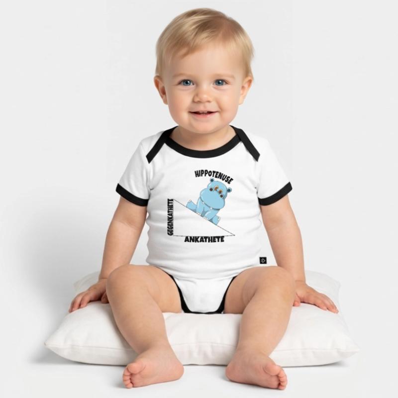 Math Hippotenuse Angular Function Hypotenuse Hippo Organic Baby Contrasting Bodysuit