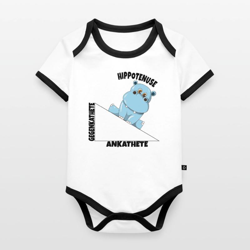 Math Hippotenuse Angular Function Hypotenuse Hippo Organic Baby Contrasting Bodysuit