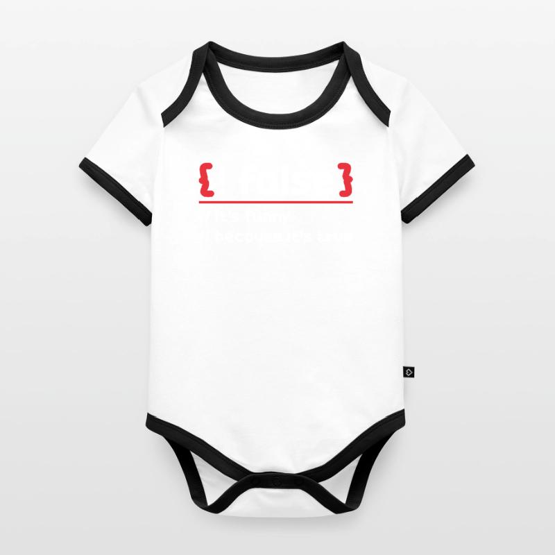 Programmeur Programmation Logiciel Codage Codeur Body Bébé bio contrasté manches courtes