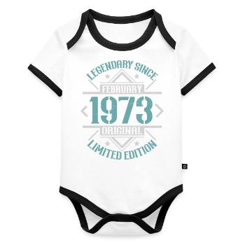 Legendary since February 1973 limited edition - Organic Baby Contrasting Bodysuit - white/black  - Front