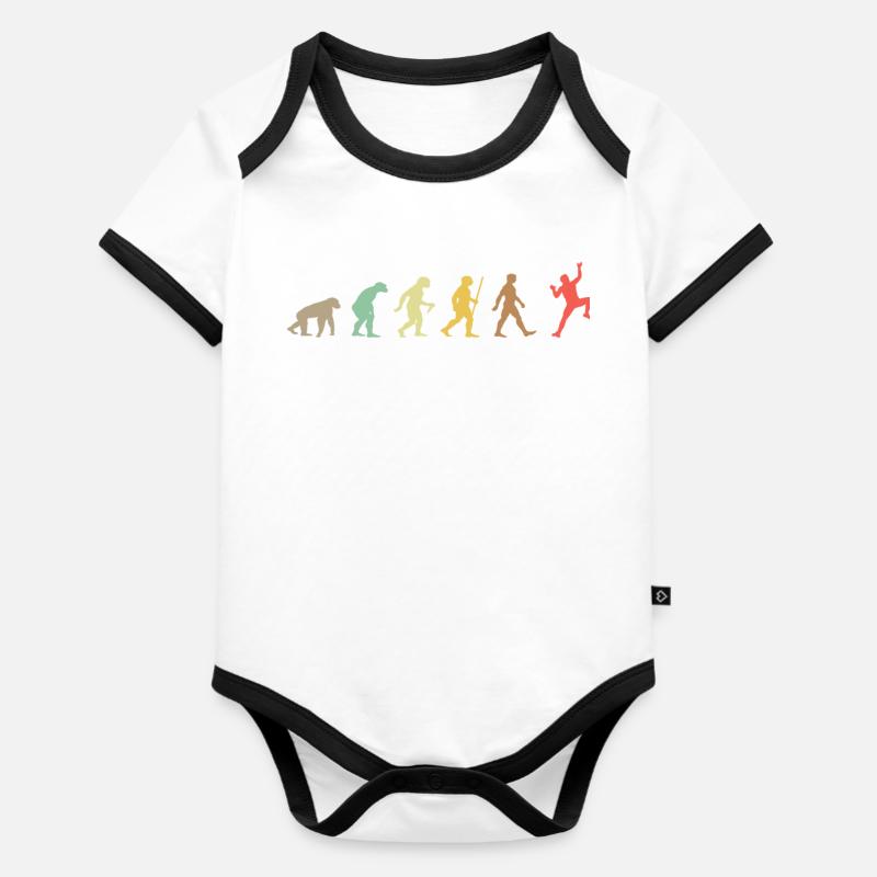 Climbing Retro Rock Climbing Evolution Climber - Organic Baby Contrasting Bodysuit - white/black 