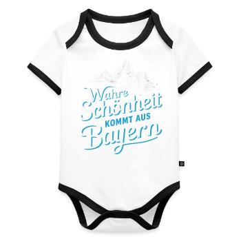 Free State of Bavaria Bavarian - Organic Baby Contrasting Bodysuit - white/black  - Front