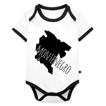 montenegro - Organic Baby Contrasting Bodysuit - white/black  - Front