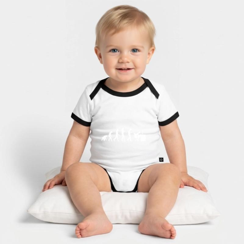 Evolution - Génération Smombie Nerd Body Bébé bio contrasté manches courtes