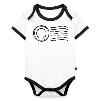 Postmark post stamp Cachet de la poste - Organic Baby Contrasting Bodysuit - white/black  - Front