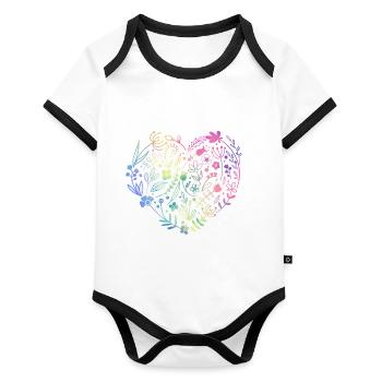 Les droits des femmes pro-choix Fleurs autonomisées par les femmes - Body Bébé bio contrasté manches courtes - blanc/noir  - Devant