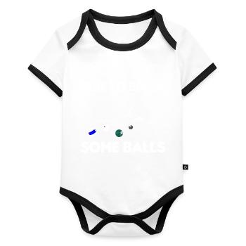 Joueurs de billard, joueurs de billard - Body Bébé bio contrasté manches courtes - blanc/noir  - Devant
